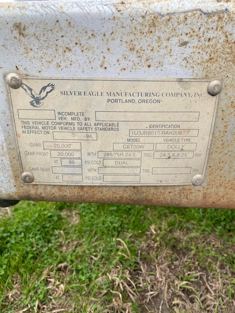 1994 Silver Eagle Trailer Dolly Conveptor Vin#1V3JB8015RAK00697