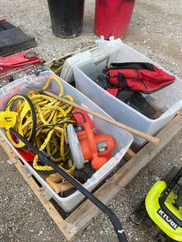 Pallet of Shop Lights, Power tools, saws & misc