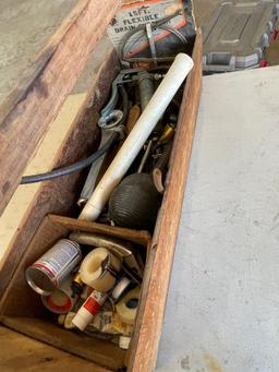 Wooden tool Box with content