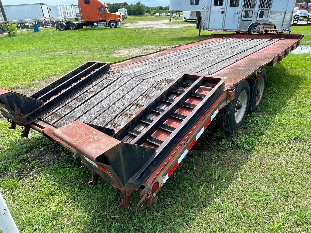 1993 Interstate 20' Flatbed with Ramps Peddle Hitch