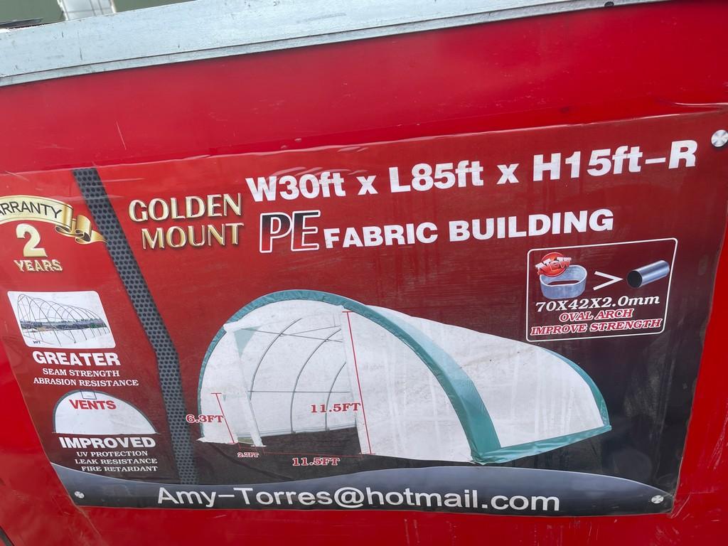 Gold Mount W30'xL85'XH15' PE Fabric Building