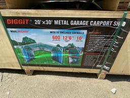 Diggit 20'x30' Car Port Garage 10' Side Walls