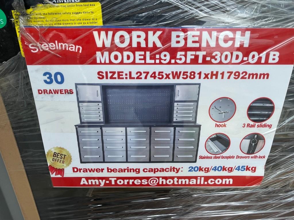 New 30 Drawer Stainless Work Bench