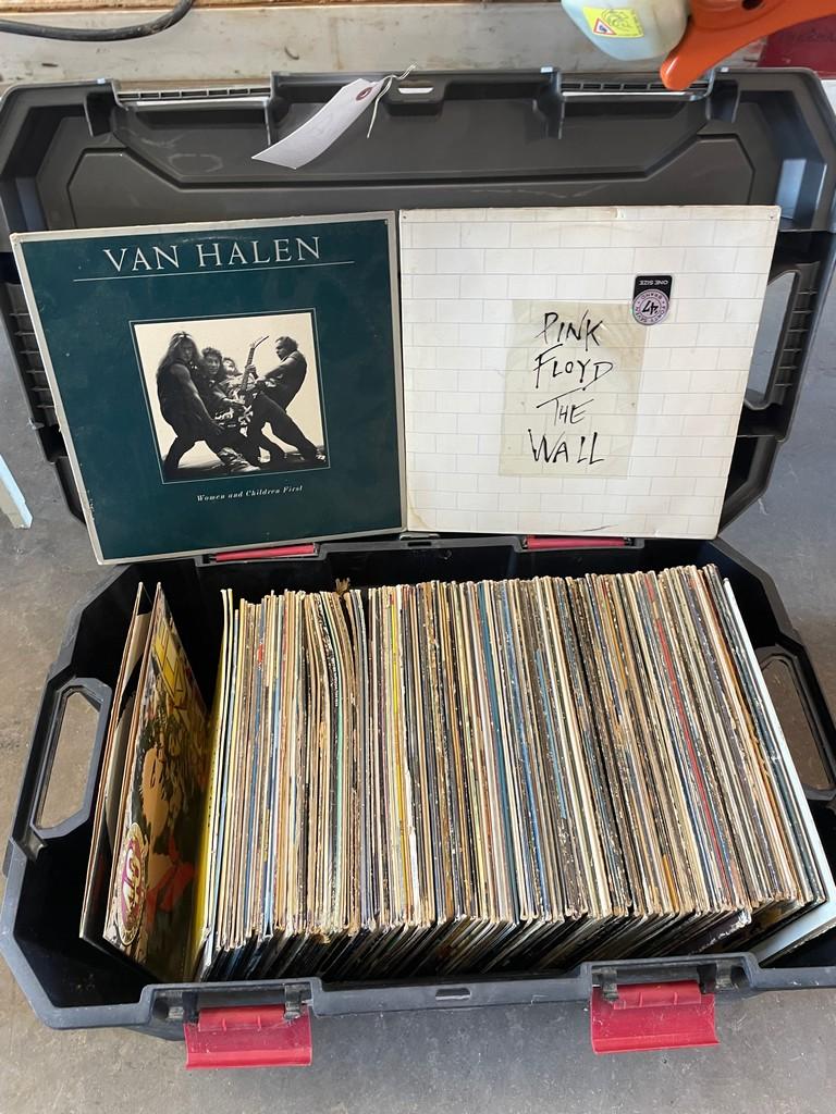 Husky tool Box with records