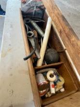 Wooden tool Box with content