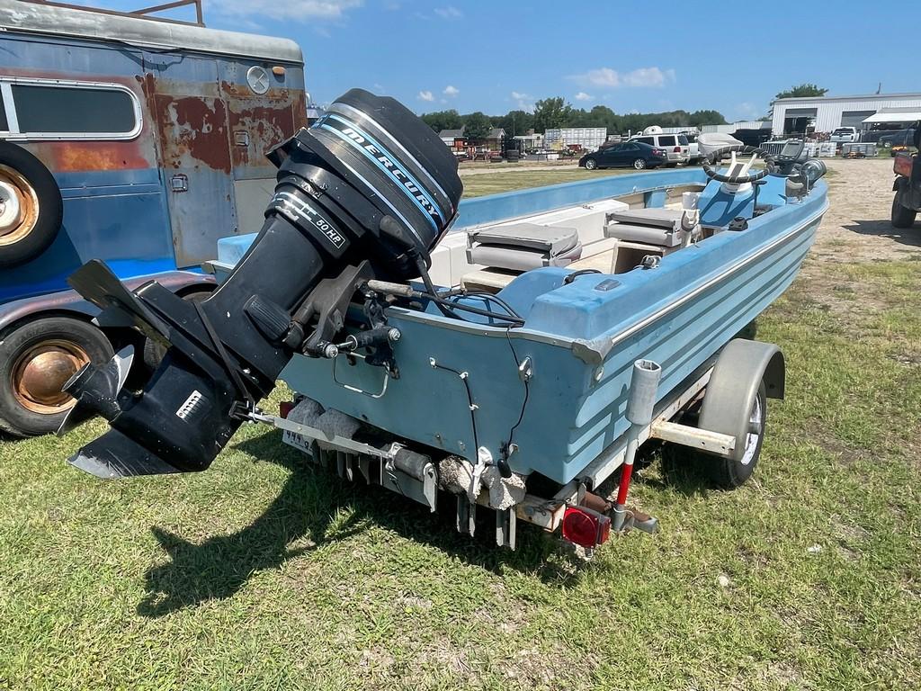 1977 16' Skeeter Bass Boat with 50 hp Mercury motor lake ready has title for boat & motor