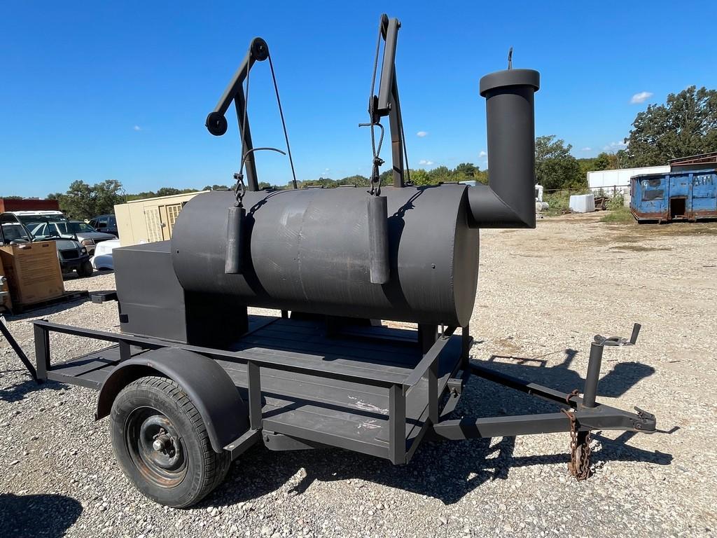 Heavy Duty Built Smoker on trailer