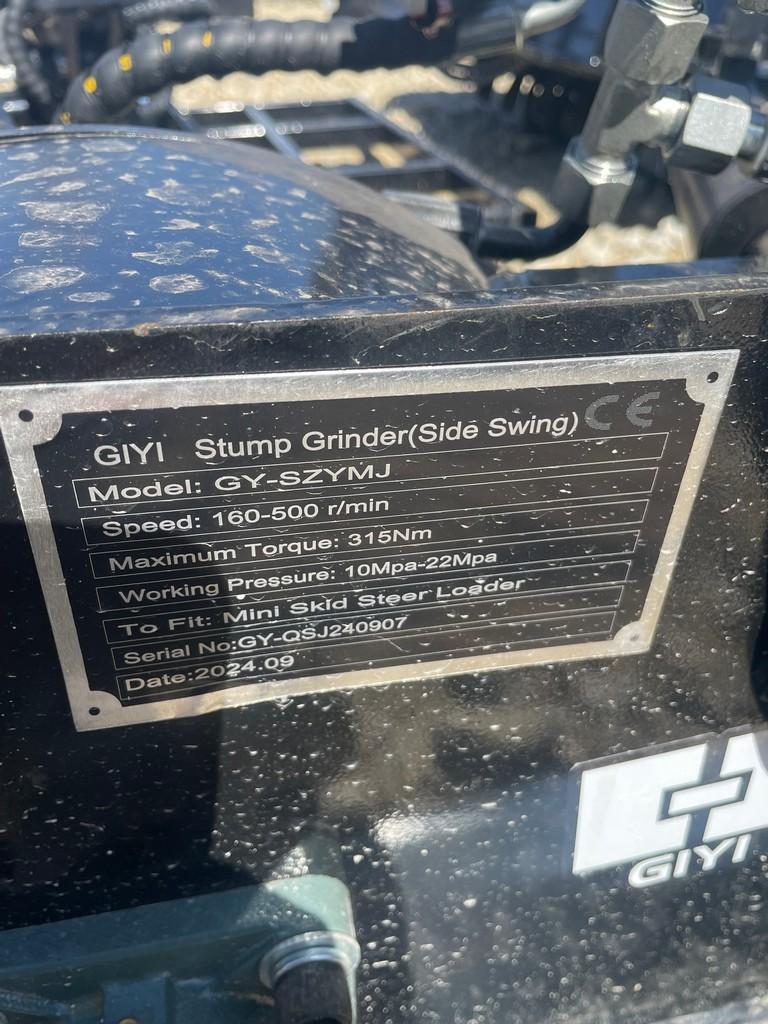 New GIYI Side Swing Stump grinder for mini skid