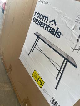 Room Essential 6 person rectangle glass tables