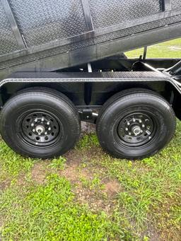 2025 Gooseneck 14ft.x6ft.with 7k axles,tarp,ramps,spare tire,dump truck tailgate & butterfly gates