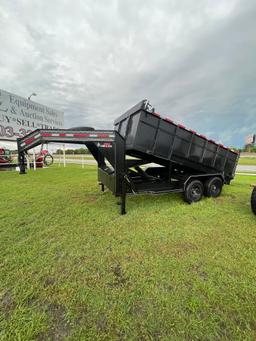 2025 Gooseneck 14ft.x6ft.with 7k axles,tarp,ramps,spare tire,dump truck tailgate & butterfly gates