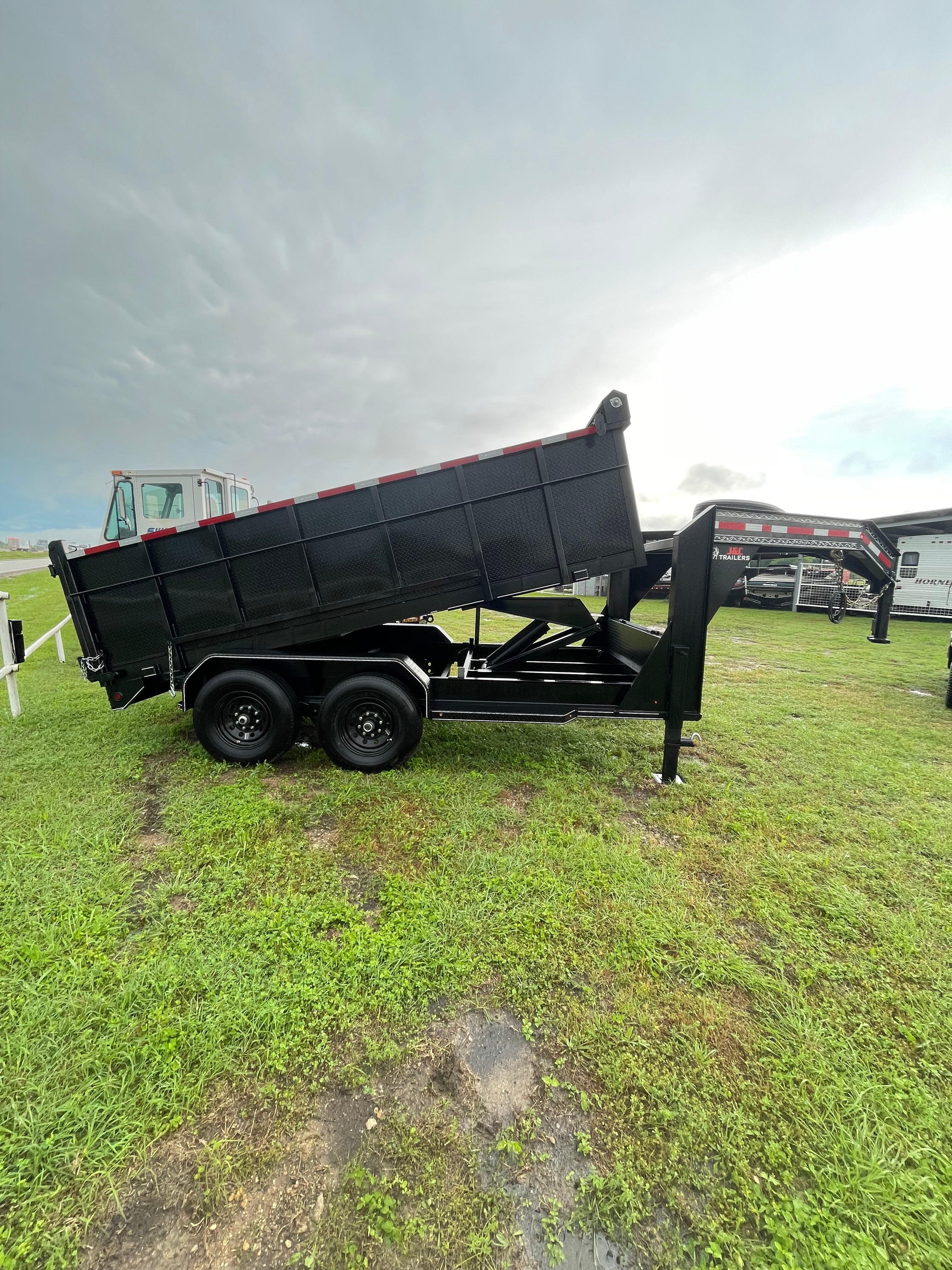 2025 Gooseneck 14ft.x6ft.with 7k axles,tarp,ramps,spare tire,dump truck tailgate & butterfly gates