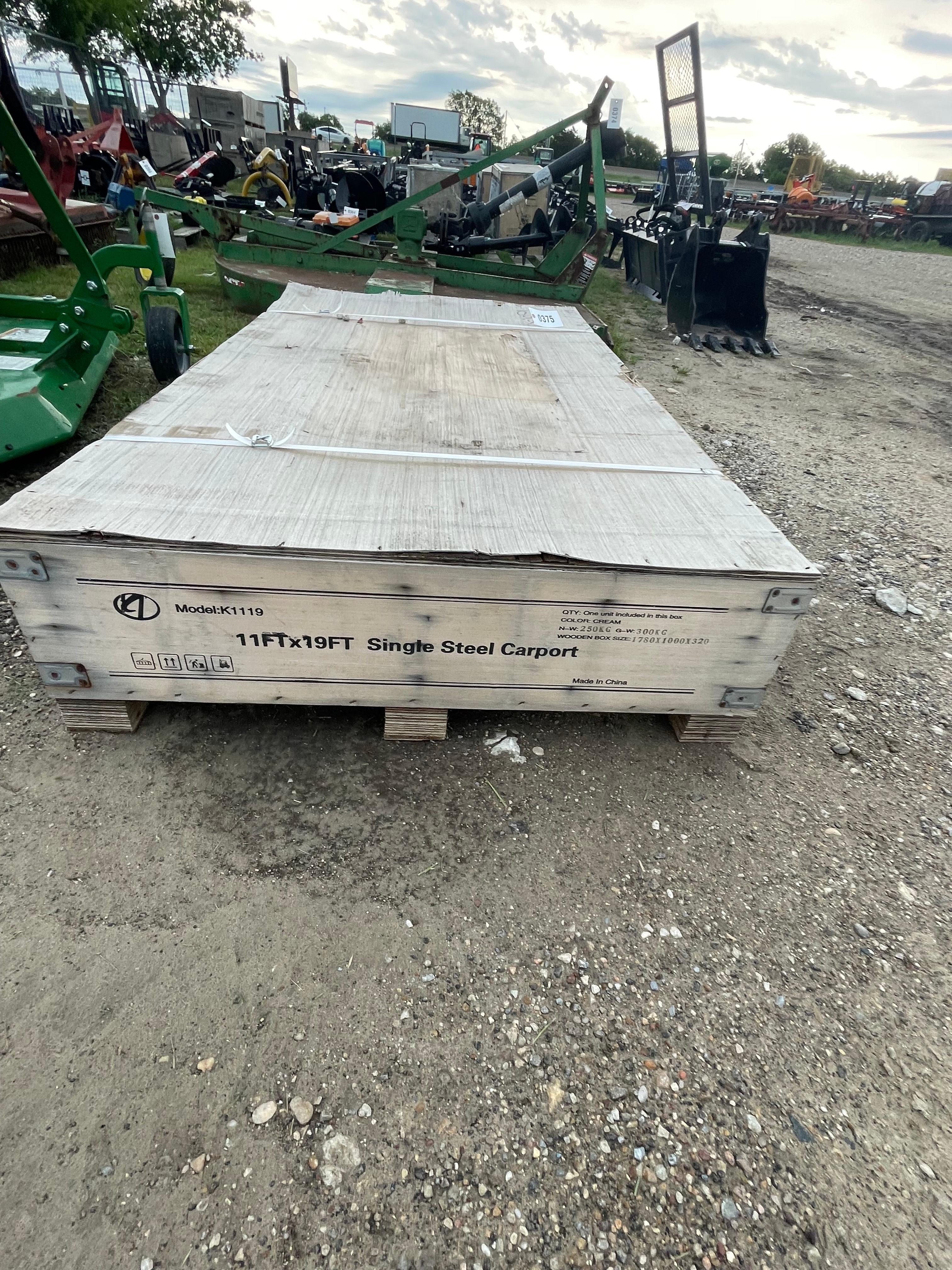11x19' single Steel Carport