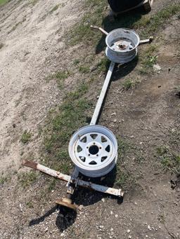 Trailer axle with 2 rims