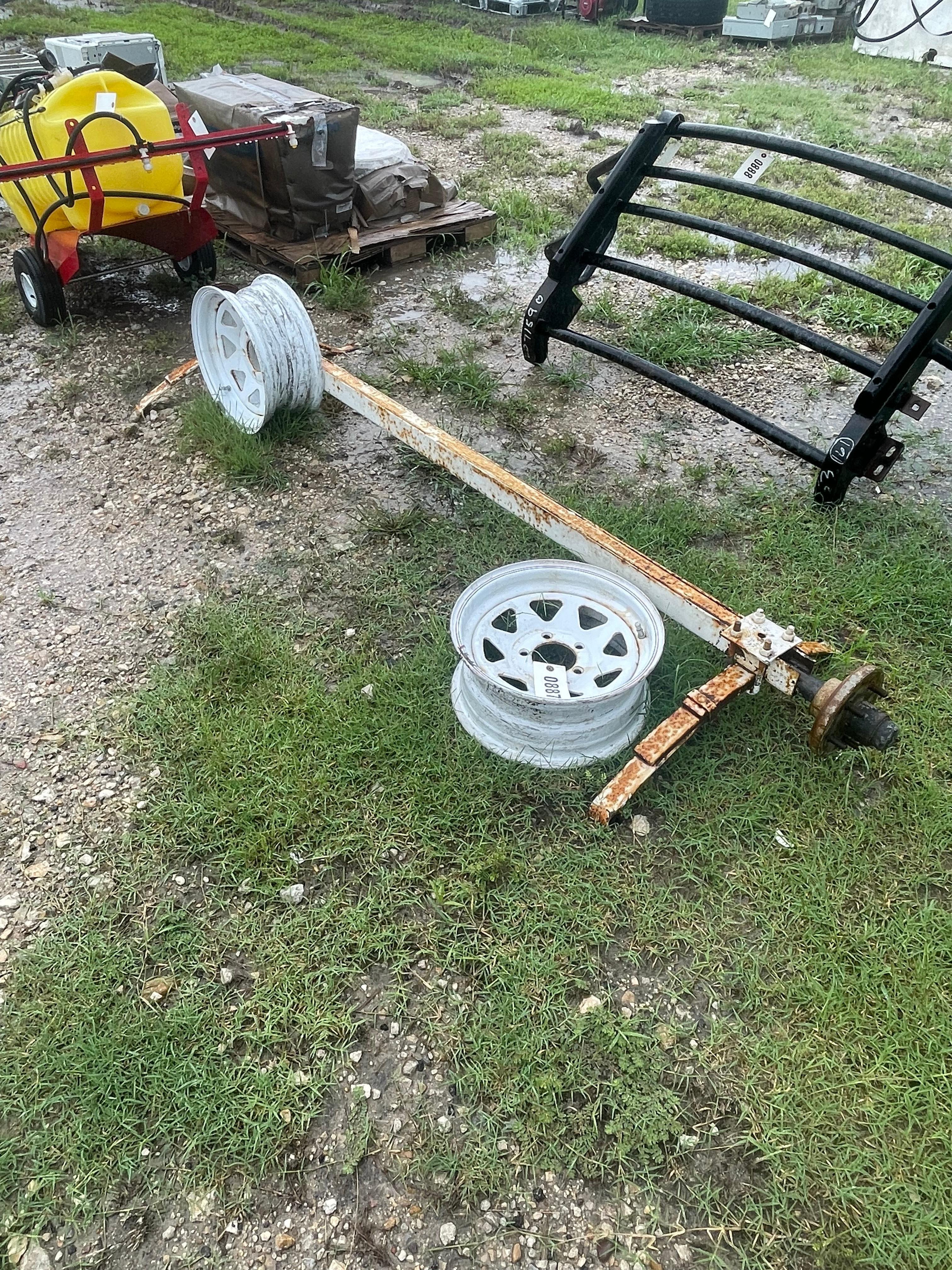 Trailer axle with 2 rims