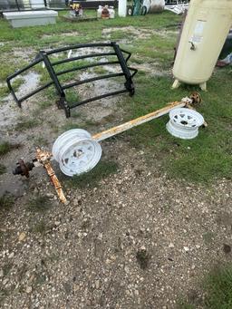 Trailer axle with 2 rims