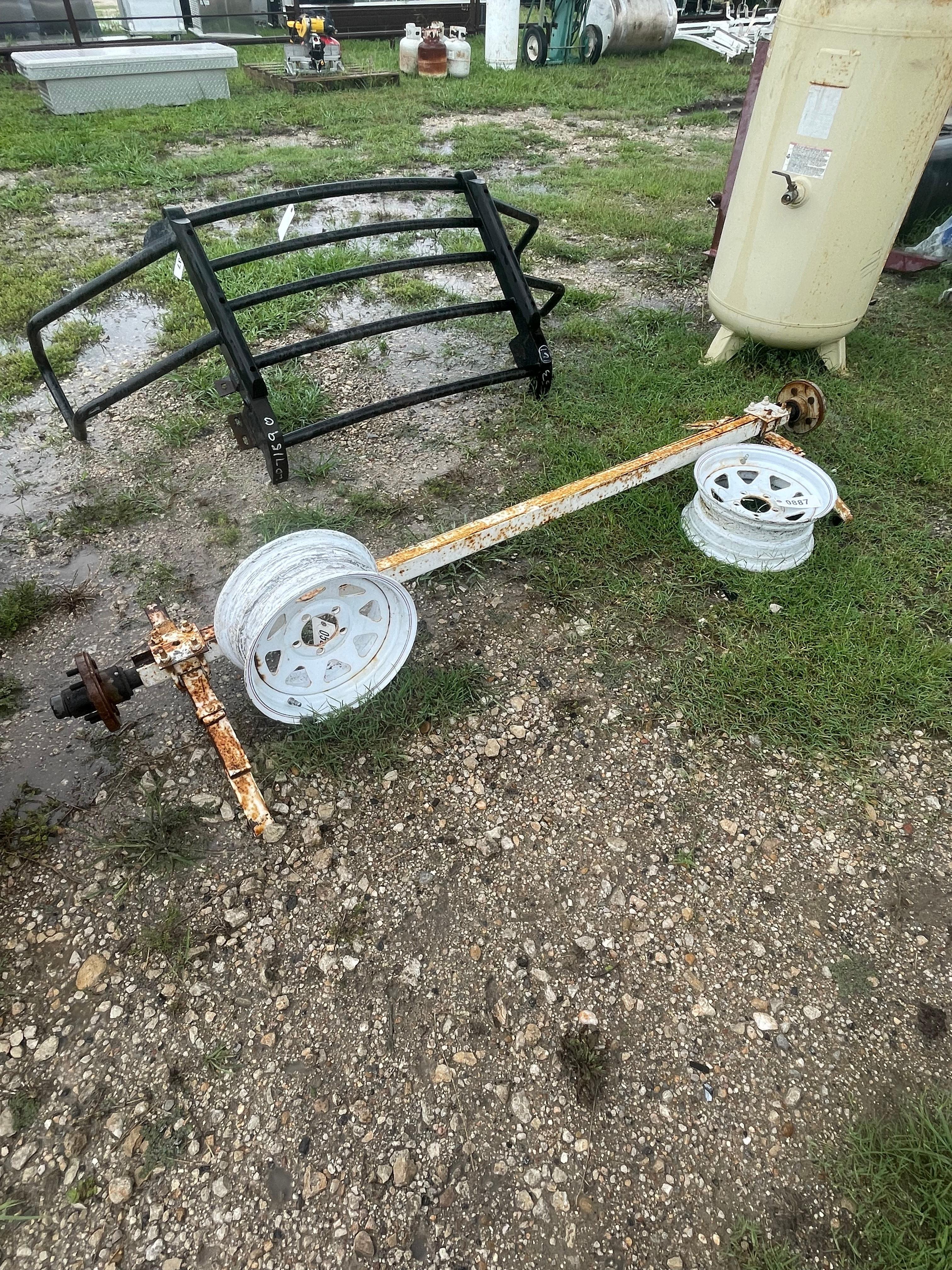 Trailer axle with 2 rims
