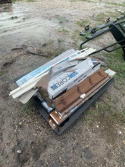 Pallet of vinyl flooring and blidns,3 fold soft close drawer slides