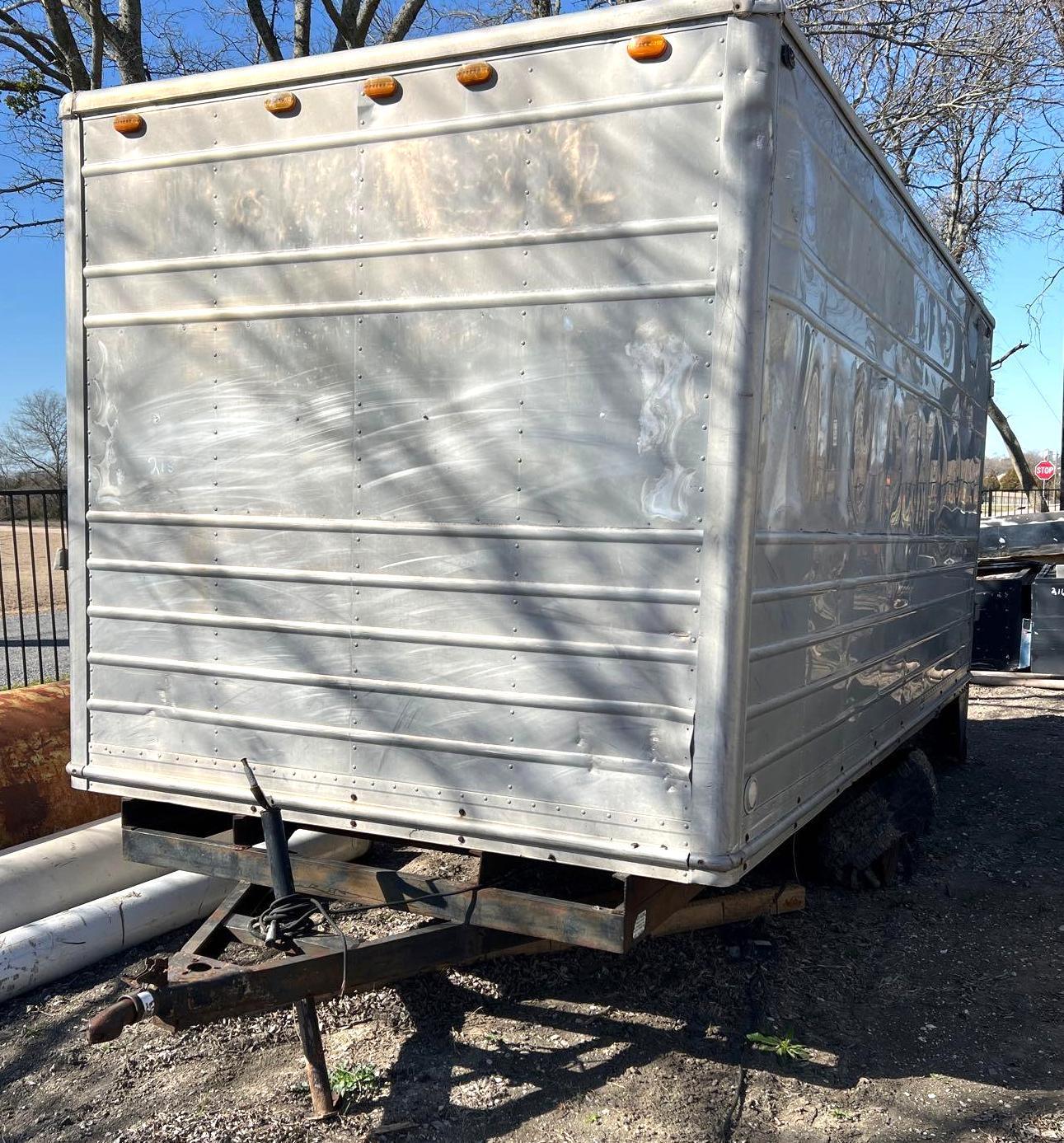 16 foot Storage Trailer - Will need set of tires to pull out of here - Comes with Bill of Sale