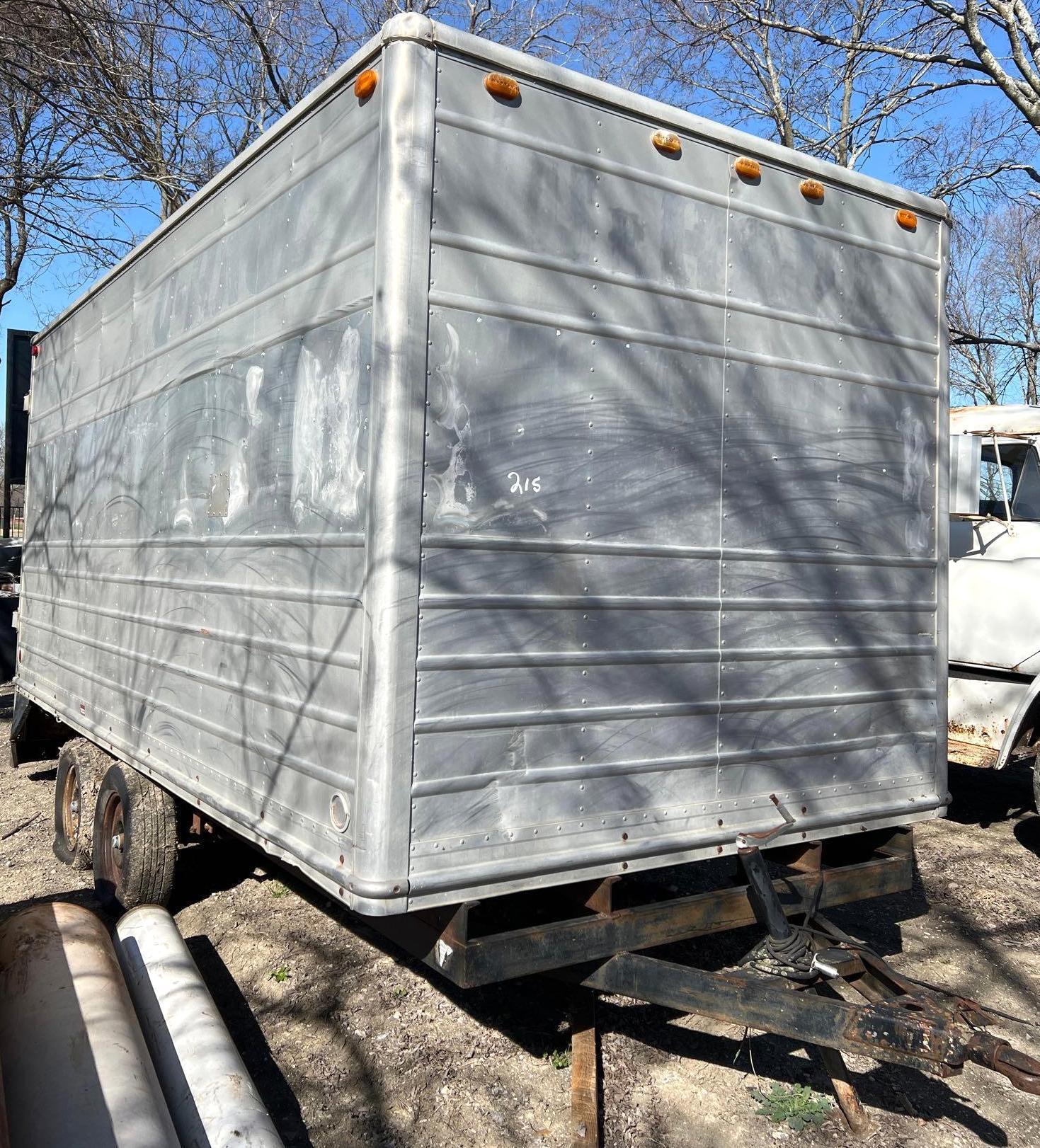16 foot Storage Trailer - Will need set of tires to pull out of here - Comes with Bill of Sale
