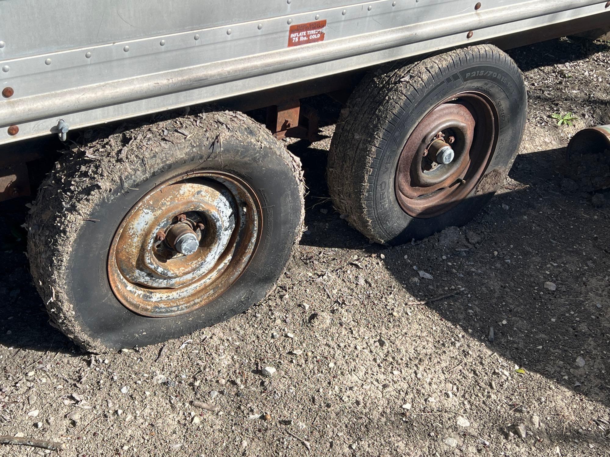 16 foot Storage Trailer - Will need set of tires to pull out of here - Comes with Bill of Sale