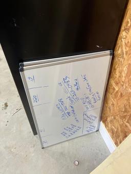 Lot of Misc. Filing Cabinet, 3 Chairs, Pegboard, Grease Pencil Board