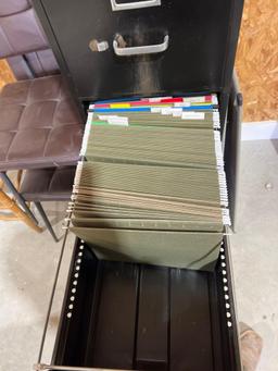 Lot of Misc. Filing Cabinet, 3 Chairs, Pegboard, Grease Pencil Board