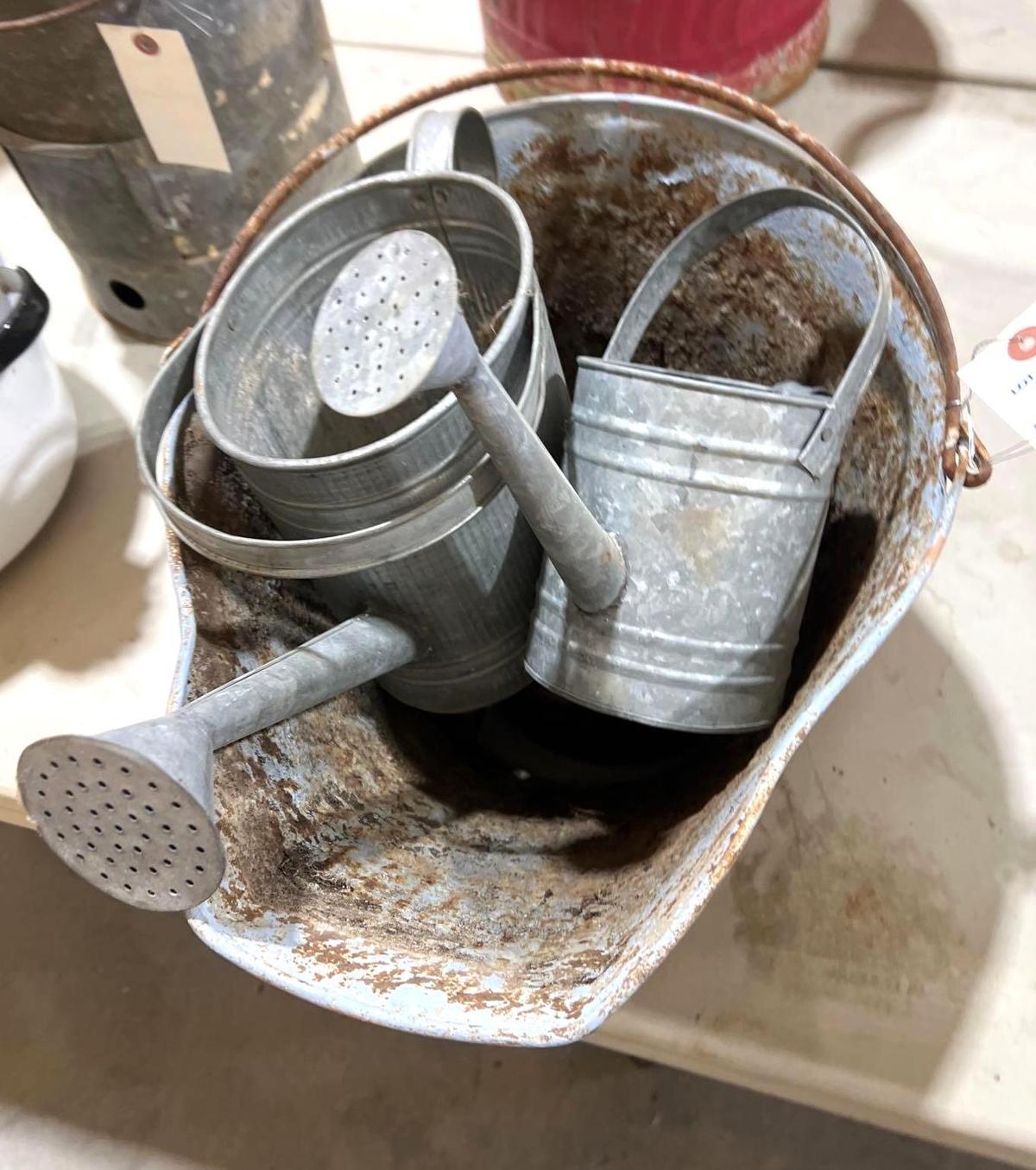 Fireplace Ash Bucket and 2 Flower Waters