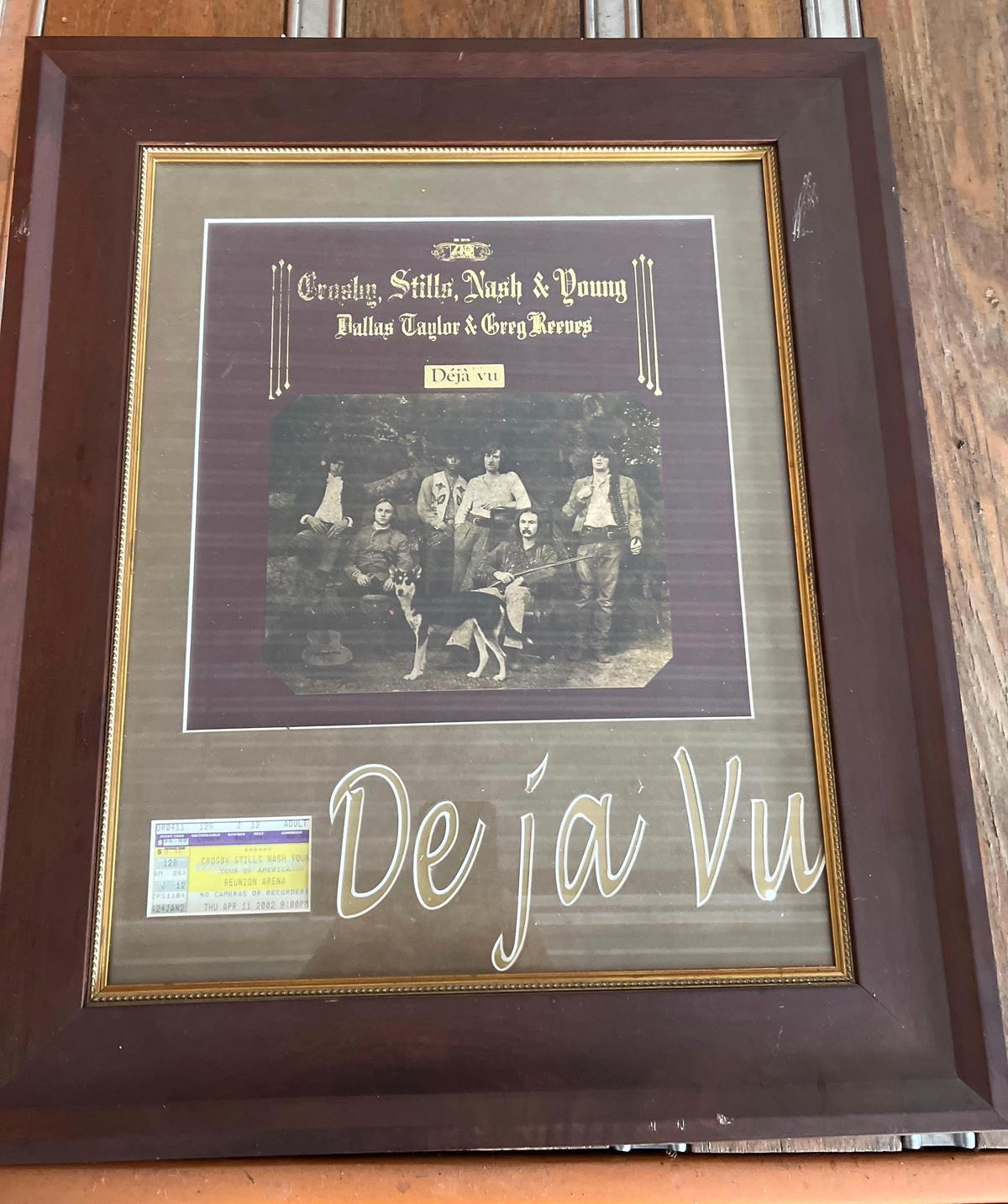 Lot of 3 Music Framed Memorabilia - Deja vu, Neil Young, and Muddy Waters