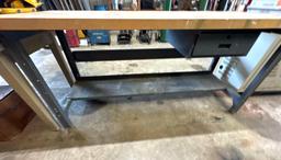Small Butcher Block Workbench with Vise - 30x72