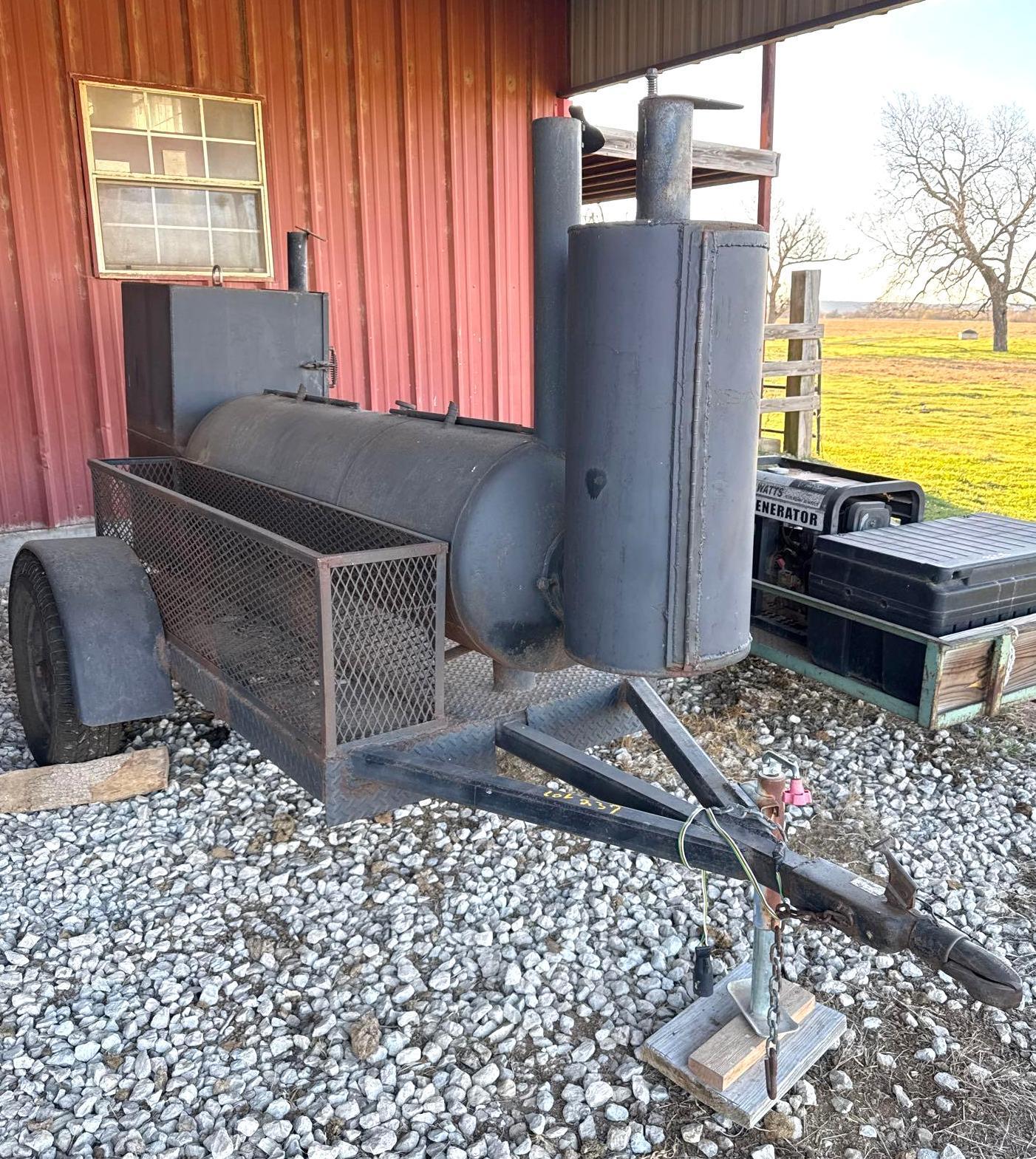Custom Smoker on Trailer - Trailer Comes with Bill of Sale