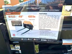Skid Loader Hydraulic Adjustable Pallet Forks - 48 inch - Brand New