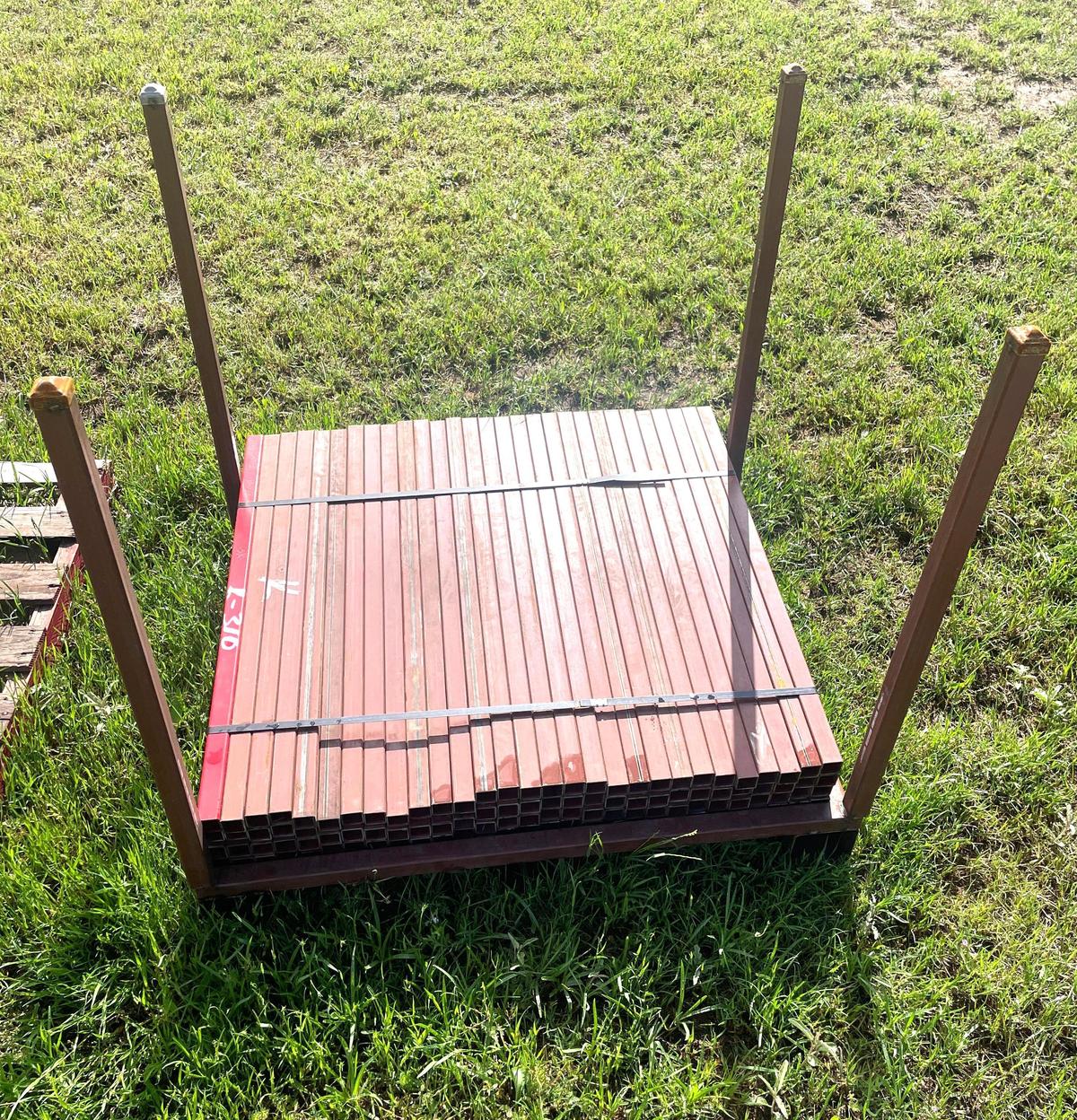 Lot of 1x1 Square Tubing - Rack Included - Approx.116 pieces just under 33 inches each