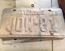 Stack of Misc. Texas License Plates from 1970s, 1980s, and 1990s