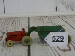 ARCADE TRACTOR W/ TRAILER ON ARCADE BALLOON TIRES