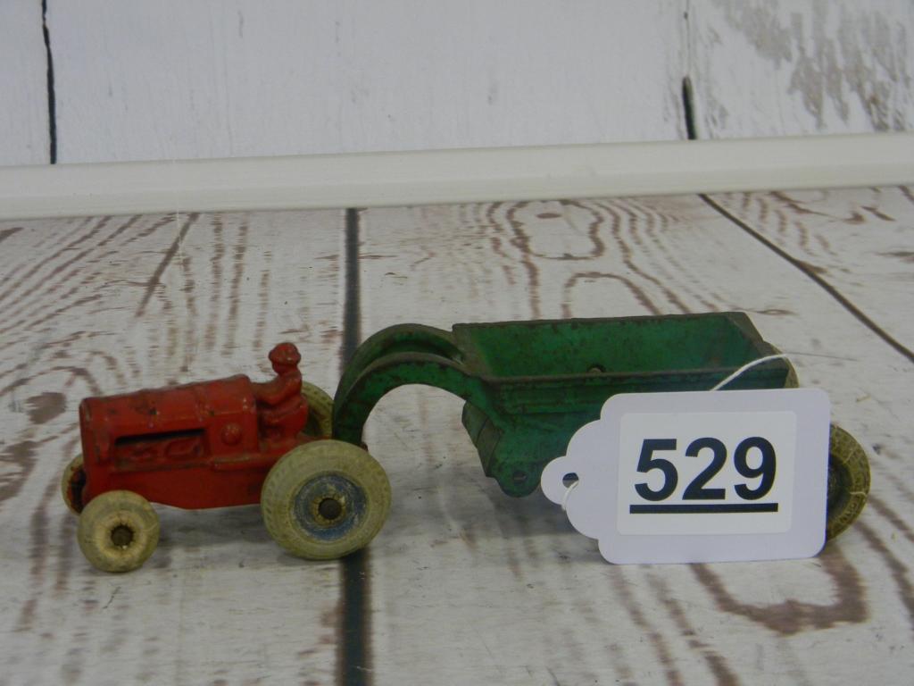ARCADE TRACTOR W/ TRAILER ON ARCADE BALLOON TIRES