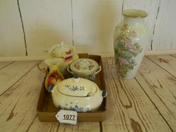 FLAT OF DECORATIVE DISHES