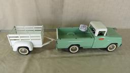 1963 TONKA STYLE SIDE PICKUP WITH STAKE TRAILER