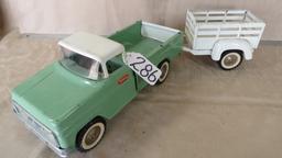 1963 TONKA STYLE SIDE PICKUP WITH STAKE TRAILER