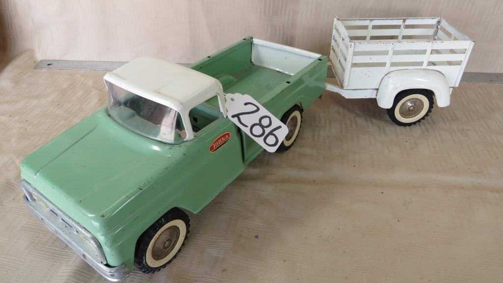 1963 TONKA STYLE SIDE PICKUP WITH STAKE TRAILER