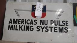 NU PULSE MILKING SYSTEM SIGN  30" X 18"