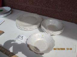 6 Tarhong Melamine Plates and 6-8" Bowls