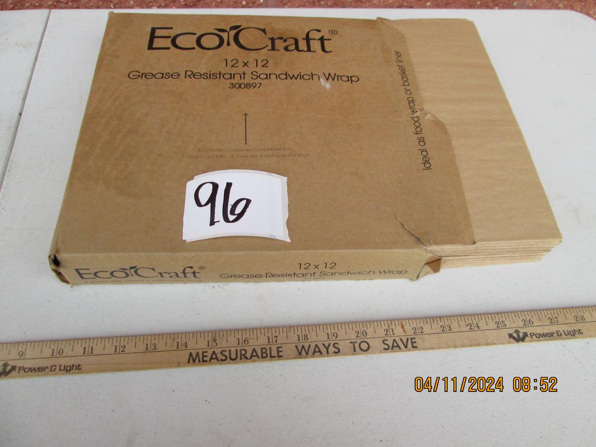 Eco Craft 12x12 Grease Resistant Sandwhich Wraps