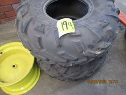 2 Goodyear AT " 25 x 11-10 ATV Tires with 1 Rim