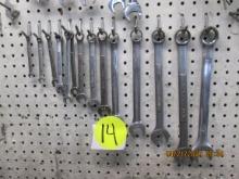 Asst Combination SAE Wrenches mostly Craftsman