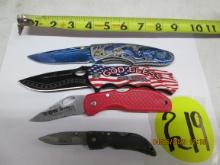 4 Asst. Lock Back Folding Knives