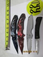 4 Asst. Lock Back Folding Knives