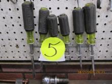 6 Klein Screw Drivers with Hanger
