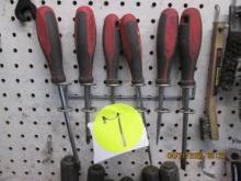 6 Asst. Milwaukee Screw Drivers with Hanger