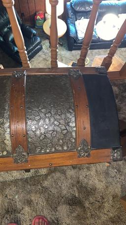 Old chest and standing ashtray
